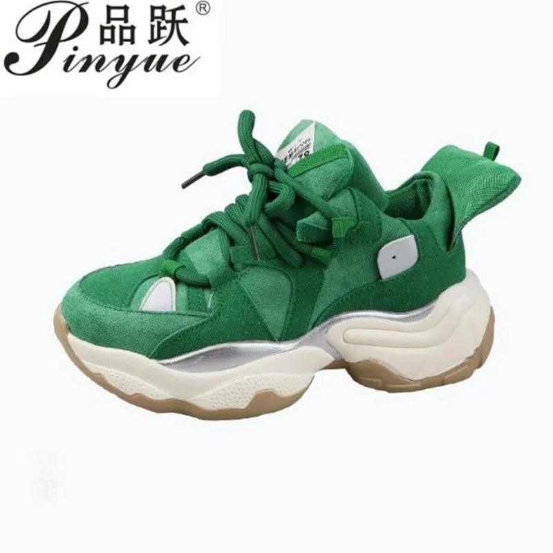 

Женские массивные кроссовки из искусственной замши, толстая подошва, Вулканизированная подошва, повседневная обувь на платформе, весенний ...