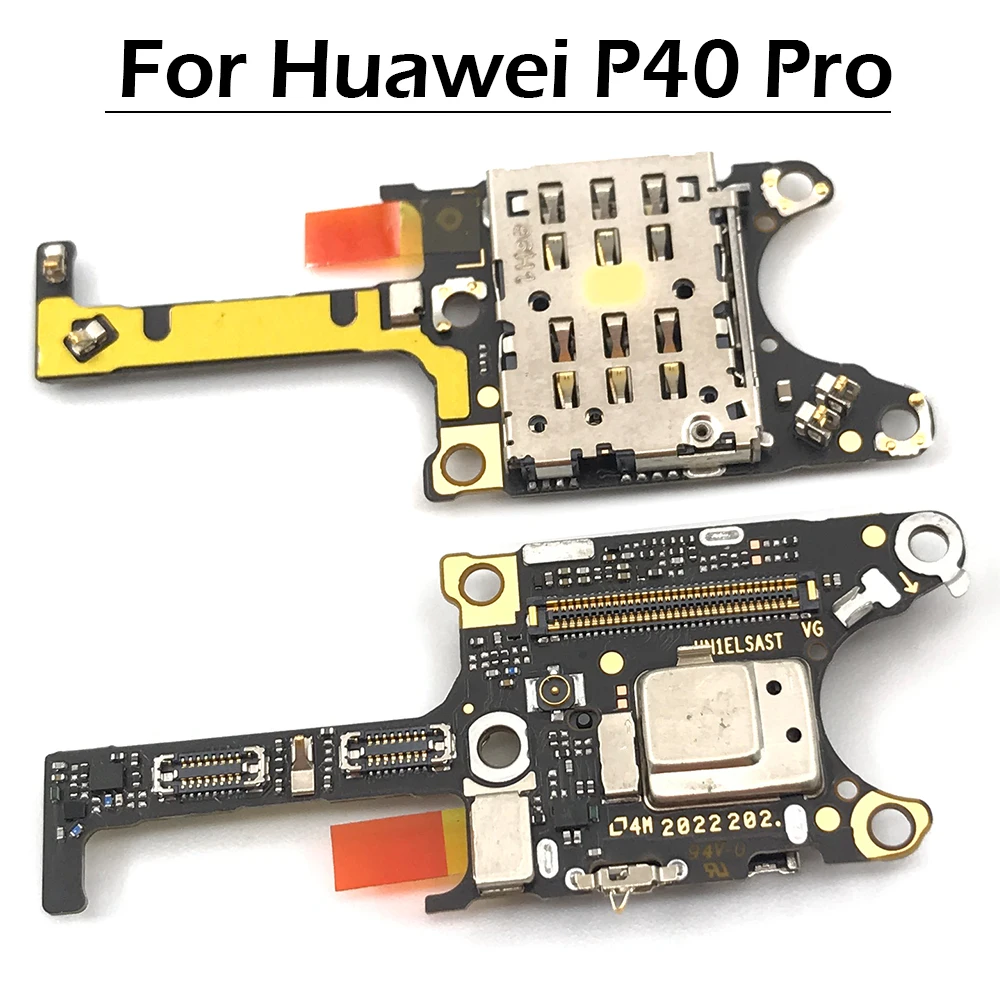 

SIM/SD Card Reader Holder Conecction Board With Microphone Flex Cable For Huawei P40 Pro