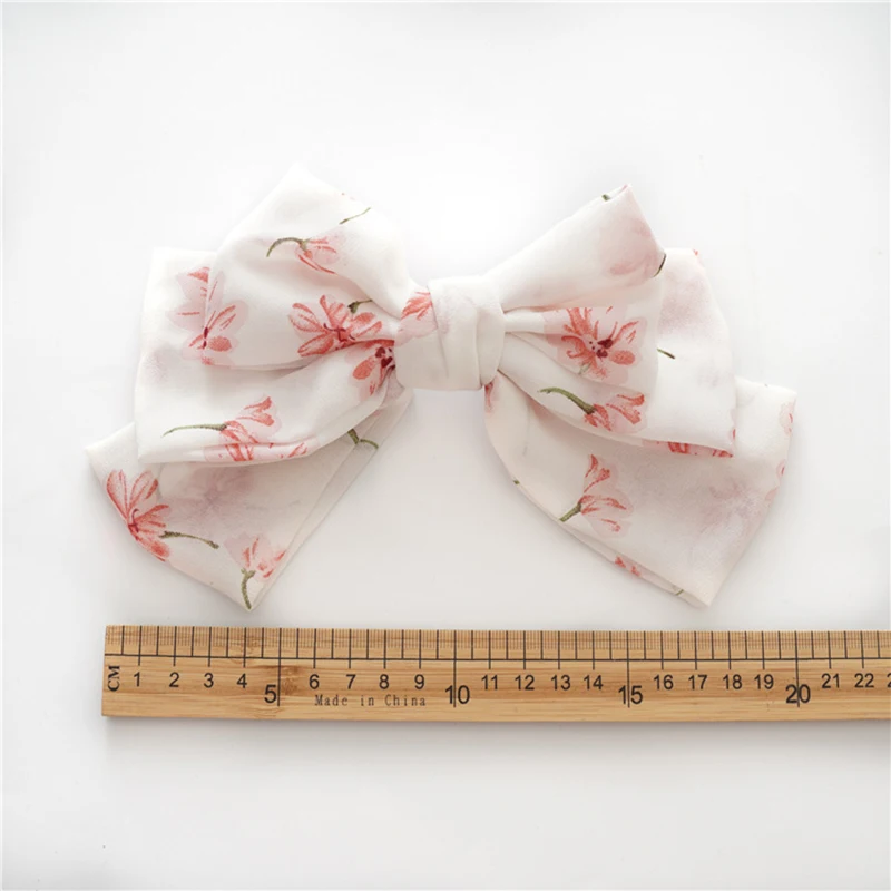 Женская трехслойная Заколка-Пряжка из ткани с цветочным принтом и бантом |