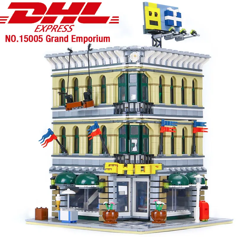 DHL 15005 2232 шт город большой торговый центр модель строительные блоки Забавный обучающий игрушечный конструктор, совместимый с 10211