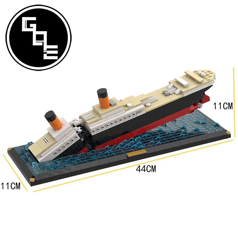 

DIY Creative Ideal Steamer Ship MOC-51466 Titanic Sinking Scene Model Building Blocks Educational Bricks Toys For Children Gifts