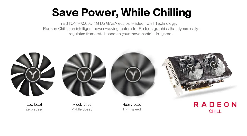 Yeston Radeon RX 560D GPU 4 ГБ GDDR5 128 бит игровой настольный компьютер ПК видеокарты Поддержка DVI/HDMI