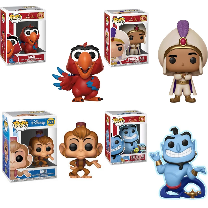 Funko Pop Aladdin фигурка Abu Parrot Iago Prince Ali Genie с лампой оригинальные коллекционные игрушки 10 см