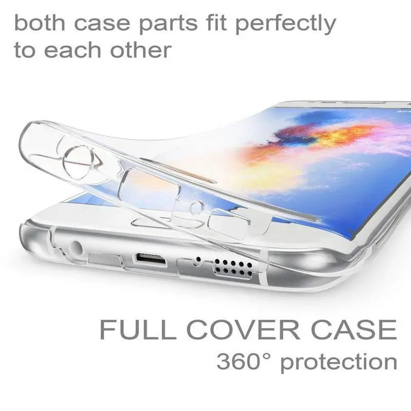 ТПУ чехол для телефона 360 двойной Мягкий силиконовый Samsung Galaxy S10 Plus S9 S8 S7 Edge S10e A10 A30