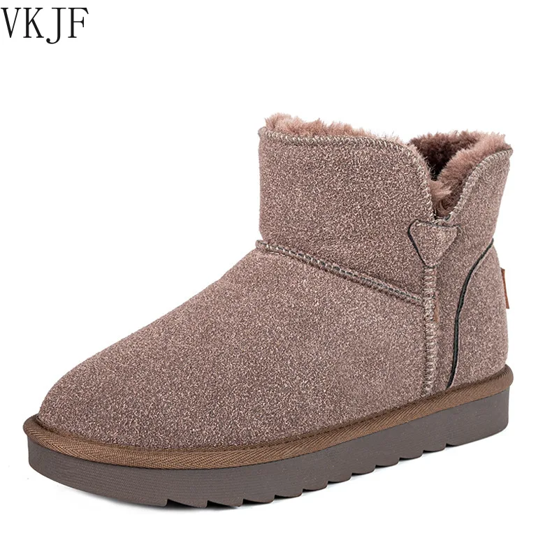 

2021 Snow Boots Women's New Winter Wild Korean Short Tube Short Boots Flat Bottom Bread Shoes Students Plus Velvet Cotton Shoes