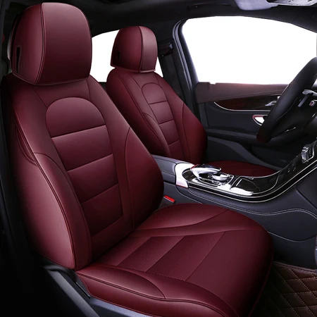 Wine red standard Пользовательские кожаные чехлы для автомобильных сидений для nissan qashqai j10 almera n16 note x-trail t31 patrol y61 teana j31 чехлы для сидений автомобиля - Название цвета: Wine red standard