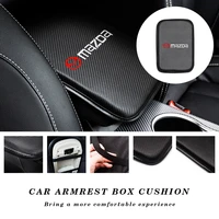 waterproof carbon fiber car armrest mat universal armrests storage box pad dust proof auto cover interior protector accessories