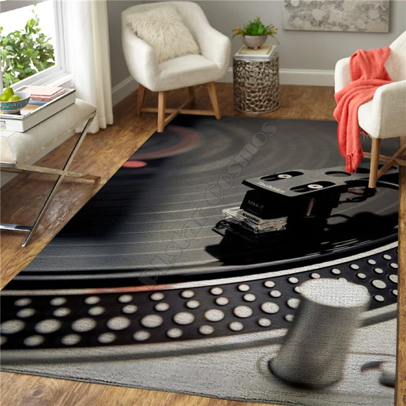 

Record player Rug 3D All Over Printed Carpet Mat Living Room Flannel Bedroom Non-slip Floor Rug 02