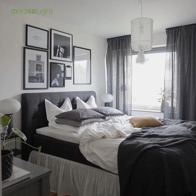 

Nordic koushi design white linen / cotton DIY Fabric Lampshade LED Pendant Lamp Led Hanging Lamps for Foyer Finning room Hotel