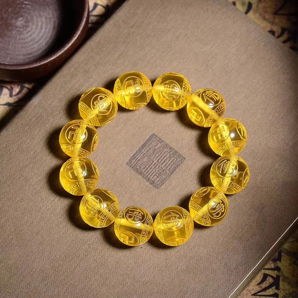 

BOEYCJR High quality Imitation Beeswax Rune Buddha Beads Bangles & Bracelets Fashion Jewelry Buddha Bracelet for Women or Men