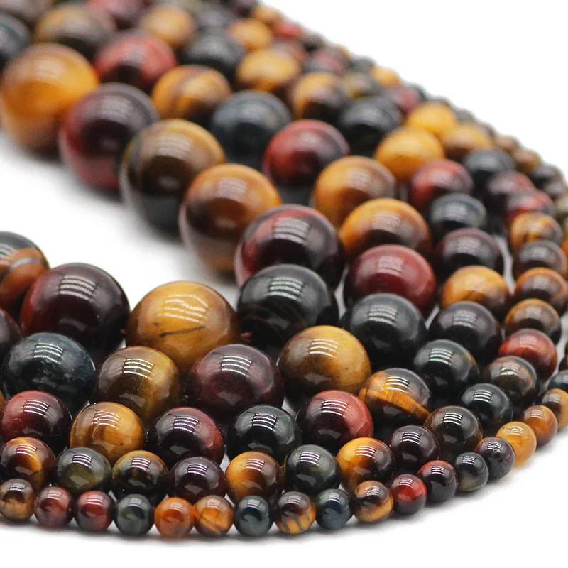 

4/6/8/10/12MM Natural Stone Star Multicolor Tiger's Eye Spacer Round Yellow Loose Beads For DIY Jewelry Making Bracelet Findings