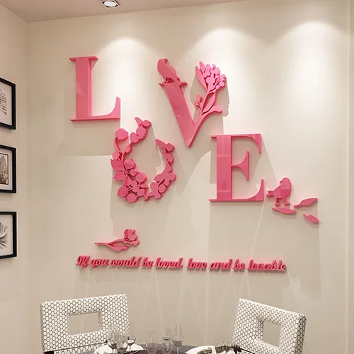 Любовь наклейки на стену акриловые гостиная живопись романтические настенные
