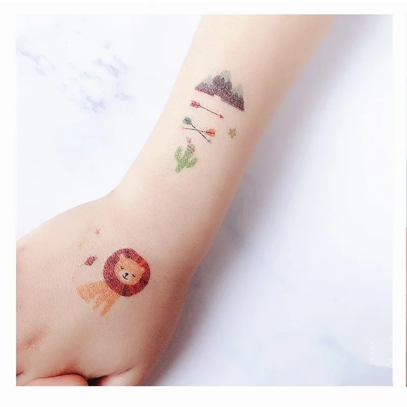 10 шт./компл. новогодние цветные Переводные татуировки для детей Мультяшные аниме