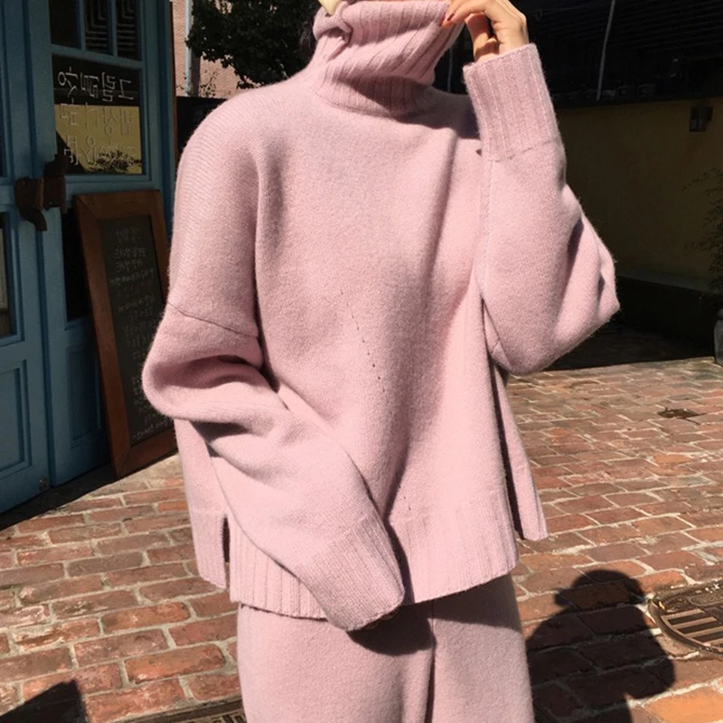 Женский Повседневный комплект из 2 предметов свитер и штаны с бусинами вязаной