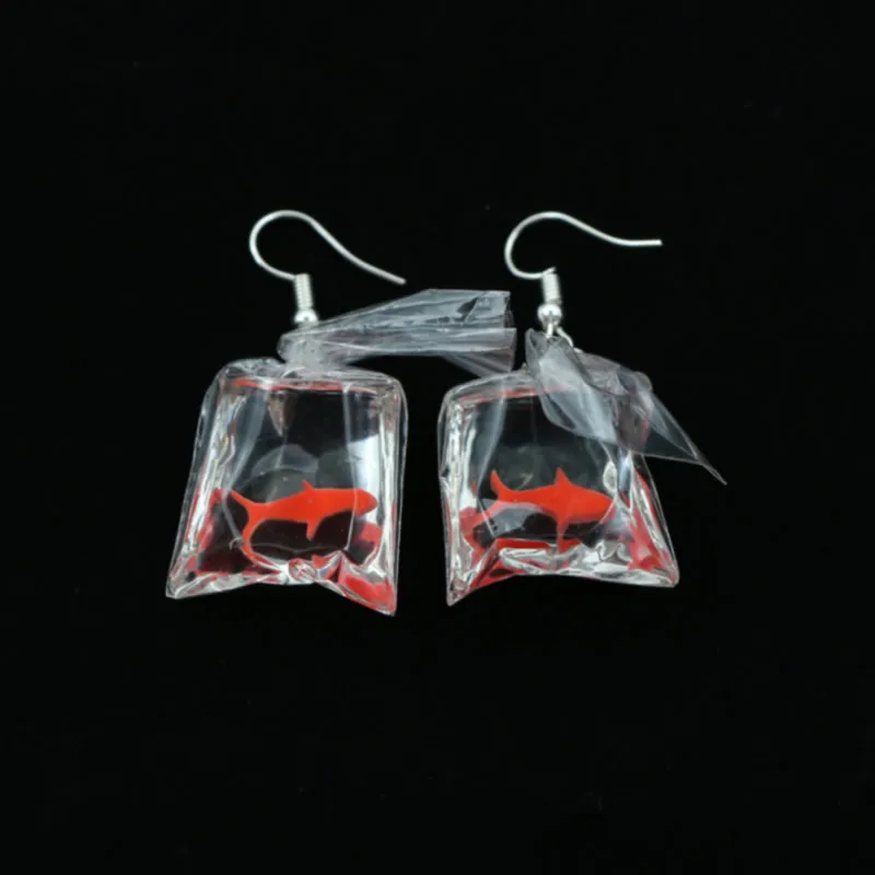 Висячие серьги кольца в виде золотой рыбки длинные капли для женщин ювелирные