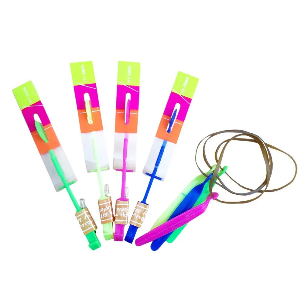 

Fionda luminosa luce elicottero elastico rotante giocattolo volante all'aperto freccia festa per bambini divertimento regalo ill