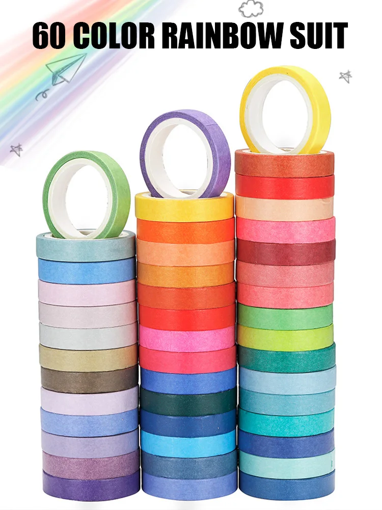 

60 шт., декоративная Радужная клейкая лента
