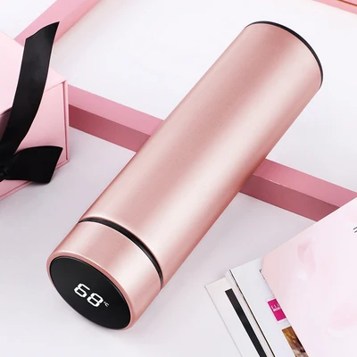 pink smart Горячая Распродажа, умная кружка из нержавеющей стали, термостат с сенсорным экраном, смарт-чашка для совещаний Подарочный на заказ, бизнес-чашка, гидрофляга, Термокружка - Цвет: pink smart