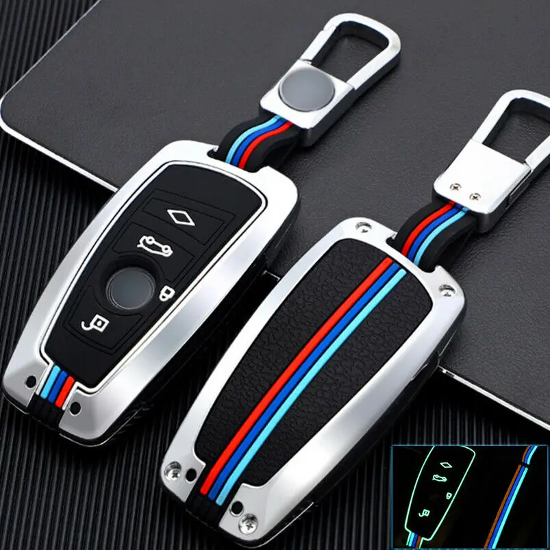 

M Style Luminous Zinc Alloy Car Key Fob Case Cover Holder For BMW 1 3 5 6 7 X3 X4 F10 F30 M5