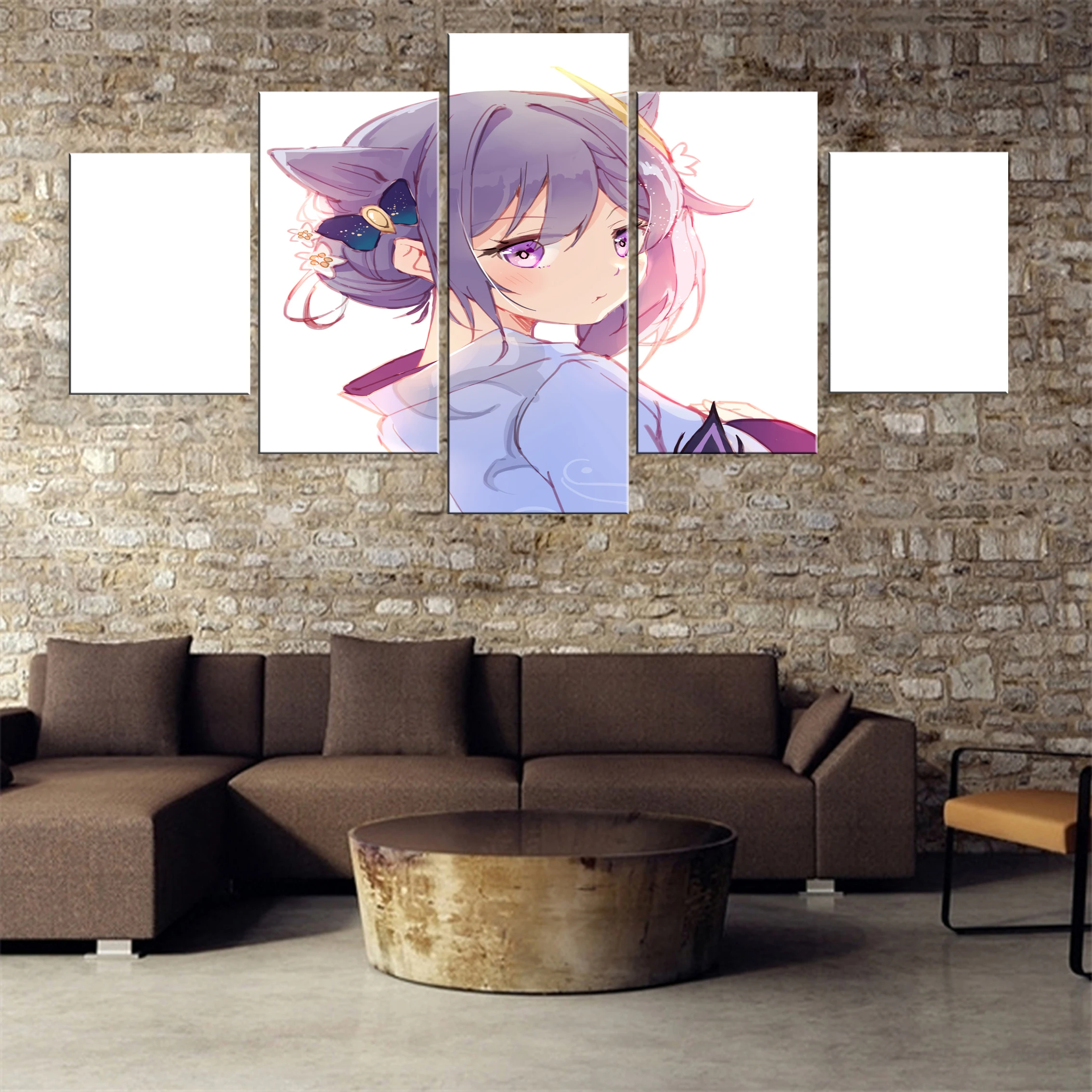 

Genshin Impact Game 5 Pieces Canvas Paintings Modern Oil Decor Picture Wall Home Room Framework Art Decoration Modular