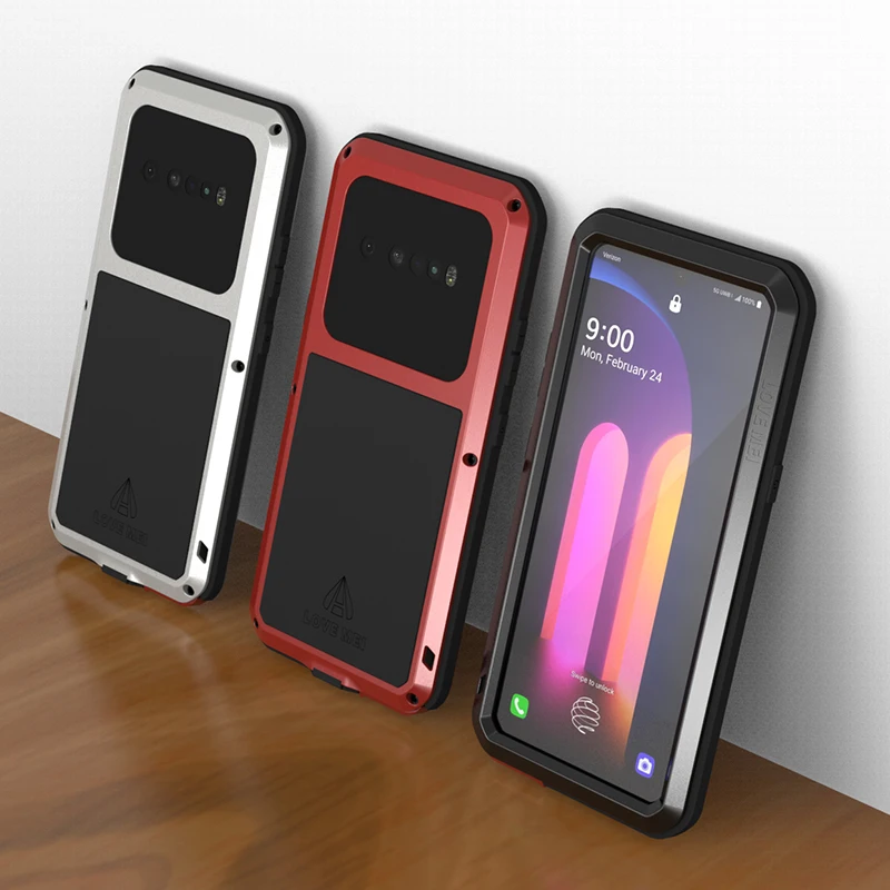 

Love Mei Metal Aluminum Armor Shockproof Heavy Duty Case For LG V60 LGV60 Protective Cover + Gorilla Glass