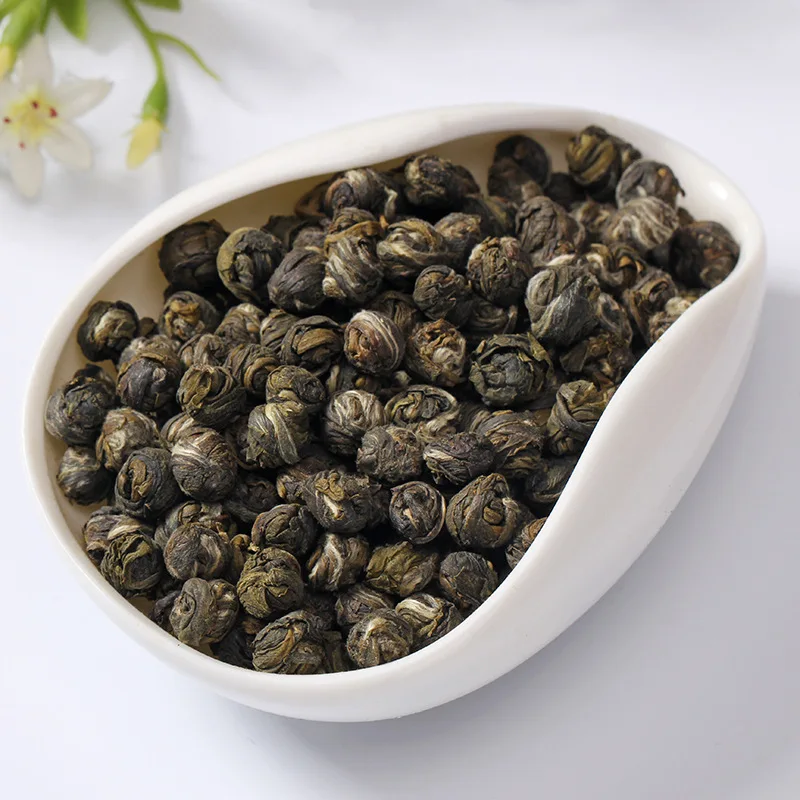 T&eacute; chino de jazm&iacute;n verde, perla, t&eacute; chino, jazm&iacute;n, drag&oacute;n, flor adelgazante, t&eacute; de salud Longzhu-0