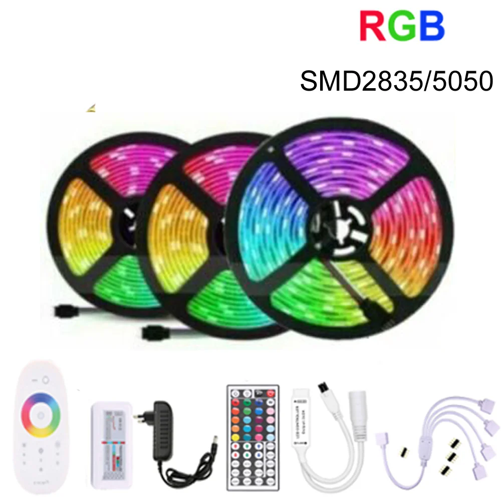 Гибкая светодиодная лента SMD2835 5050 5 20 м 12 В постоянного тока RGB / RGBW/RGBWW с пультом ДУ