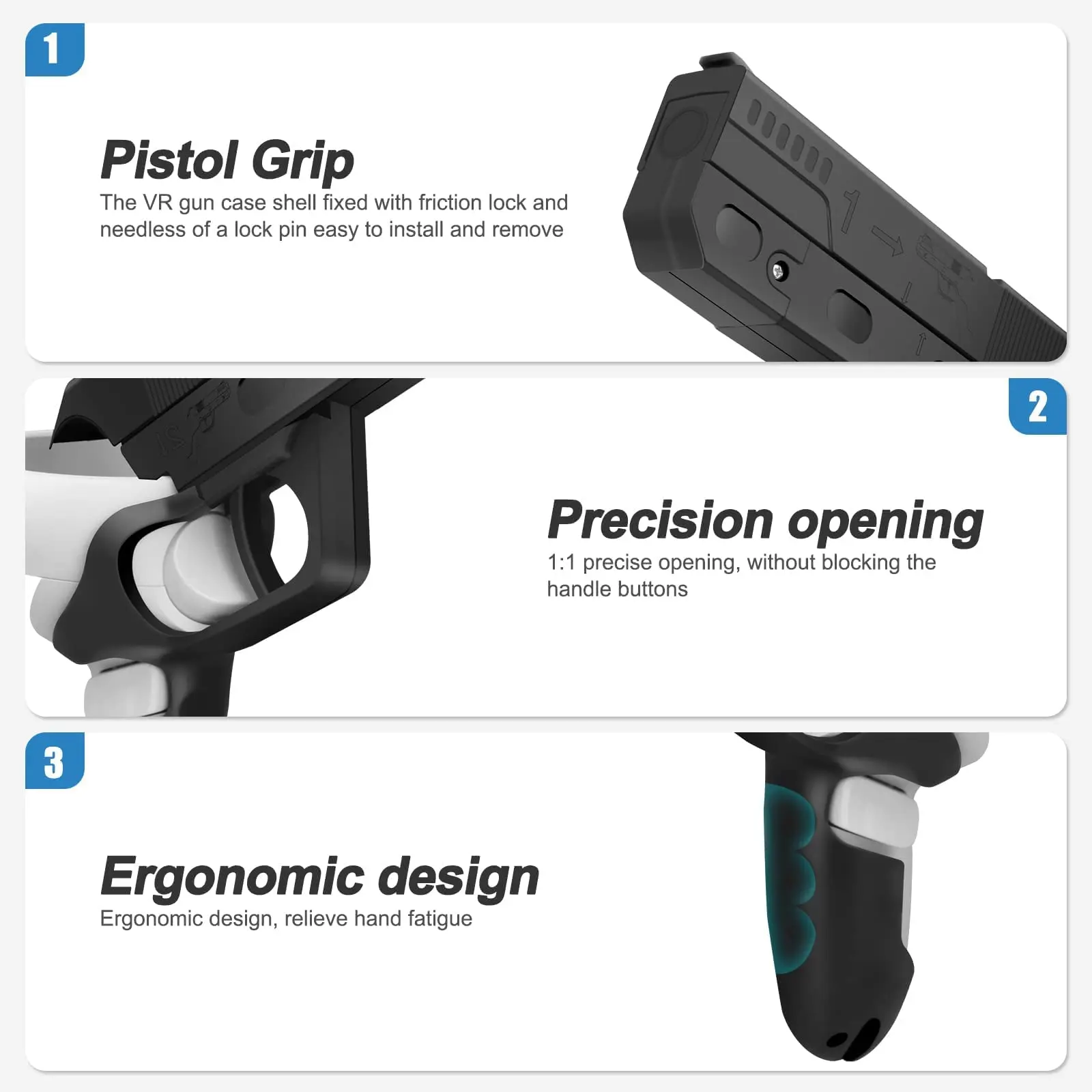 For Meta Oculus Quest 2 Gun Stock VR Controllers Enhanced FPS Gaming Shooting Experience Game Gun For Meta Quest 2 Accessories