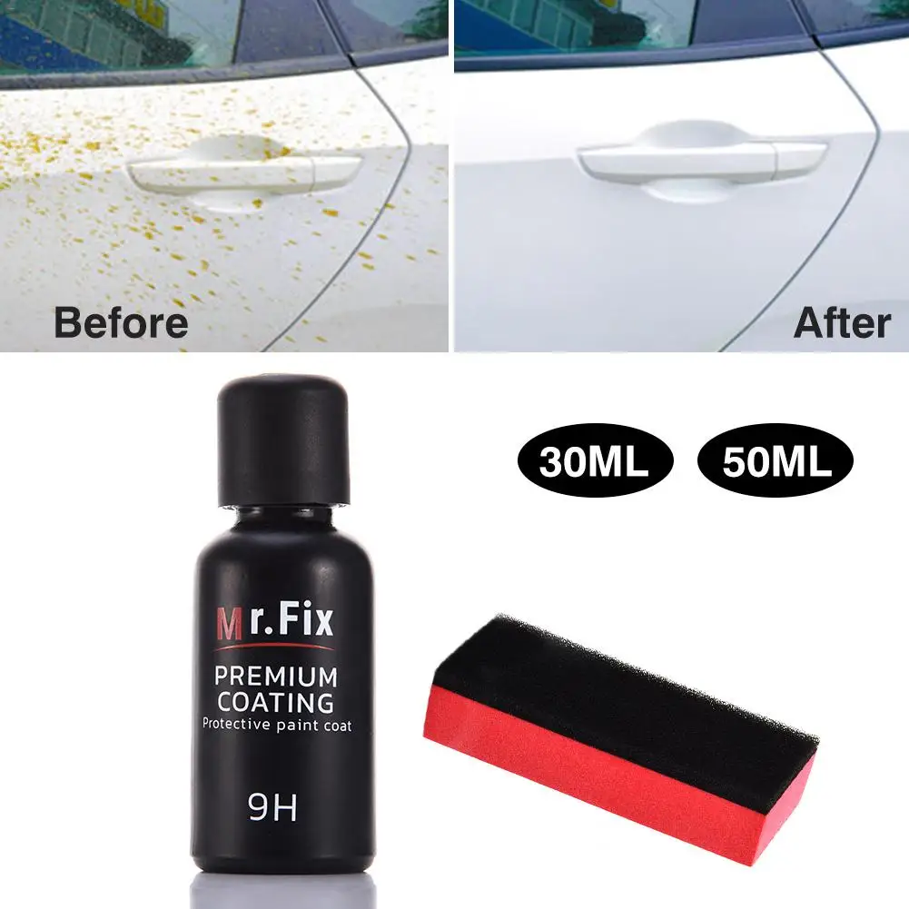 

30/50ml 9H Liquid Glass Ceramic Car Coating Waterproof Anti-scratch Super Hydrophobic Nano Ceramic Car Paint Care Liquid Coating