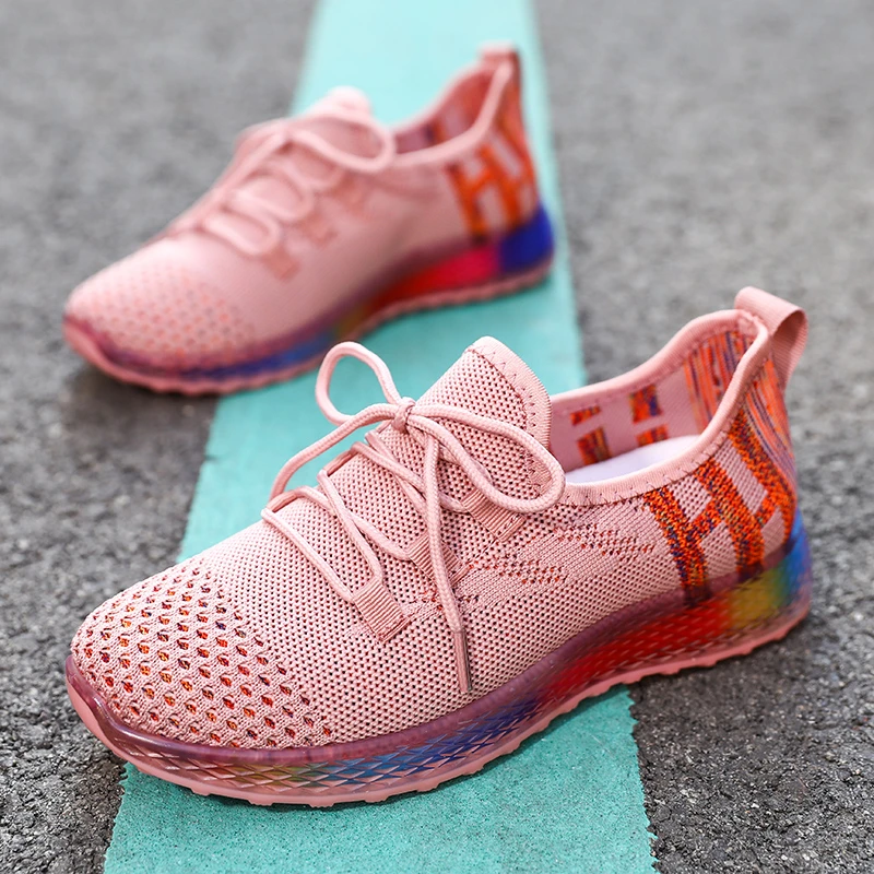 Дышащая теннисная обувь для женщин удобная спортивная тренажерного зала уличные