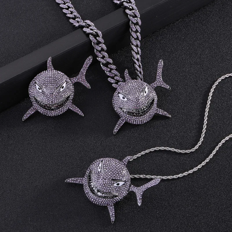 

Necklace The New Large Shark Pendant Diamond Shark Head High-end Accessories At The Forefront of Fashion