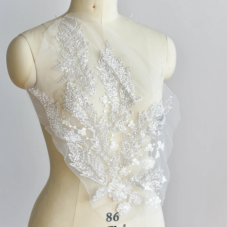 Кружевная аппликация с белыми бусинами и блестками кружевные нашивки вышивкой