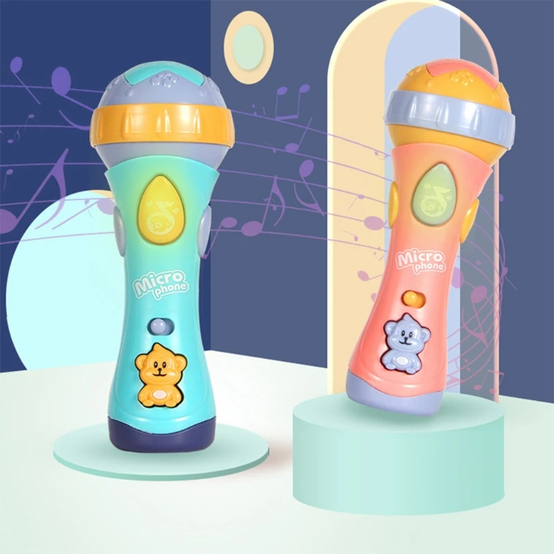 

Children Microphone Toy Voice Changer Music Playing Function and Colored Lights Kids Toys for Girls and Boys