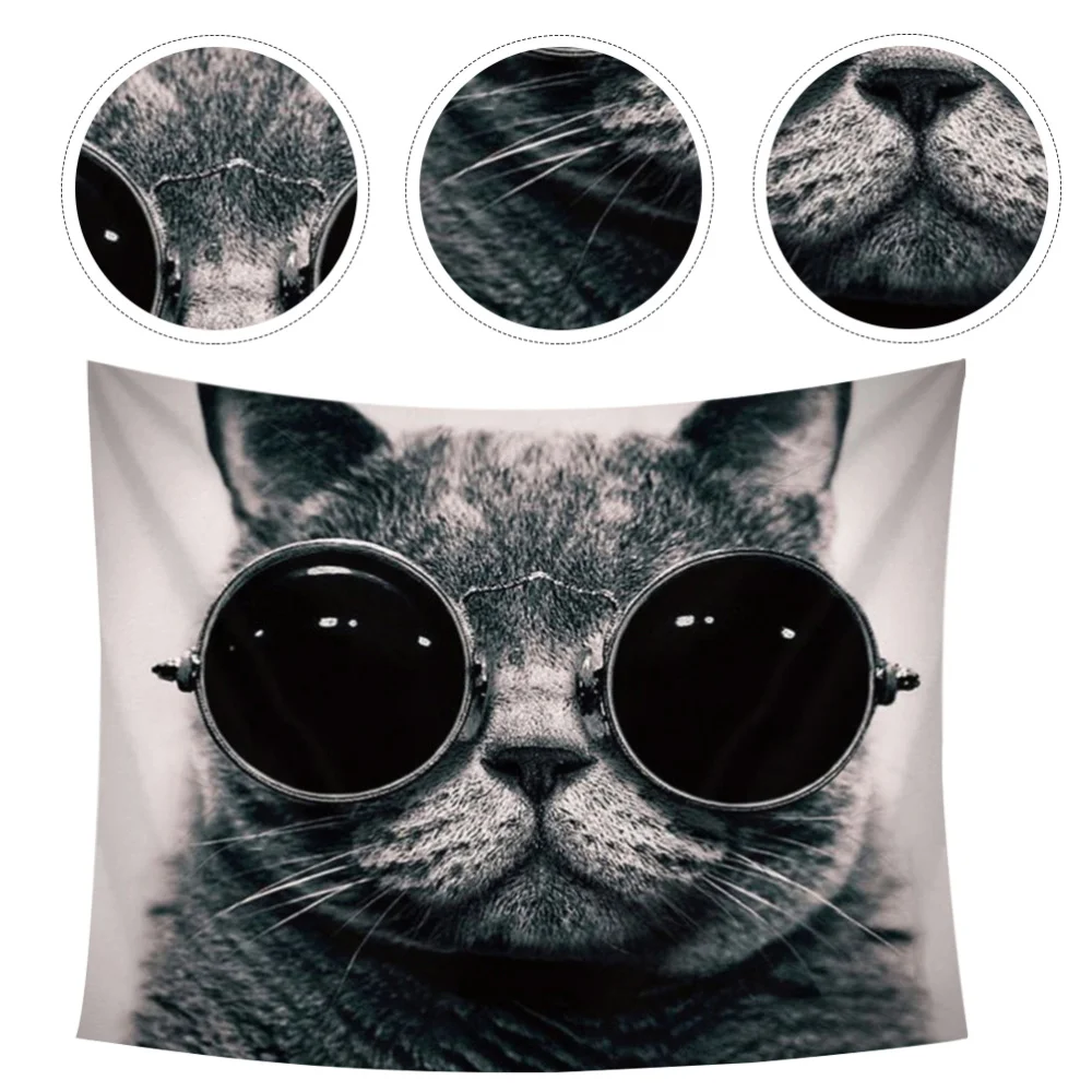 

1pc Glasses Cat Pattern Photography Tapestry Supplies Studio Photo Booth Props