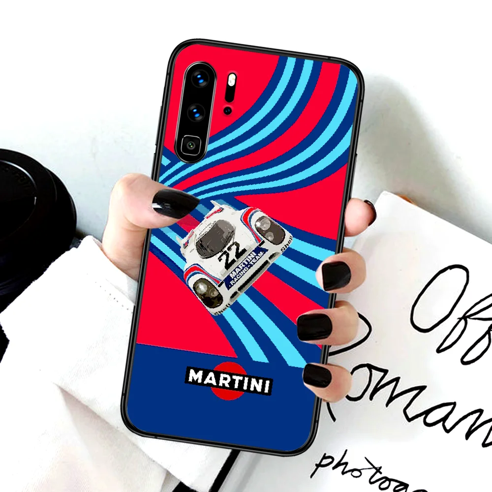 

Martinin luxury Racing Phone Case For Huawei P Mate Smart 10 20 30 40 Lite Z 2019 Pro black Funda Fashion Etui Soft Cell Trend