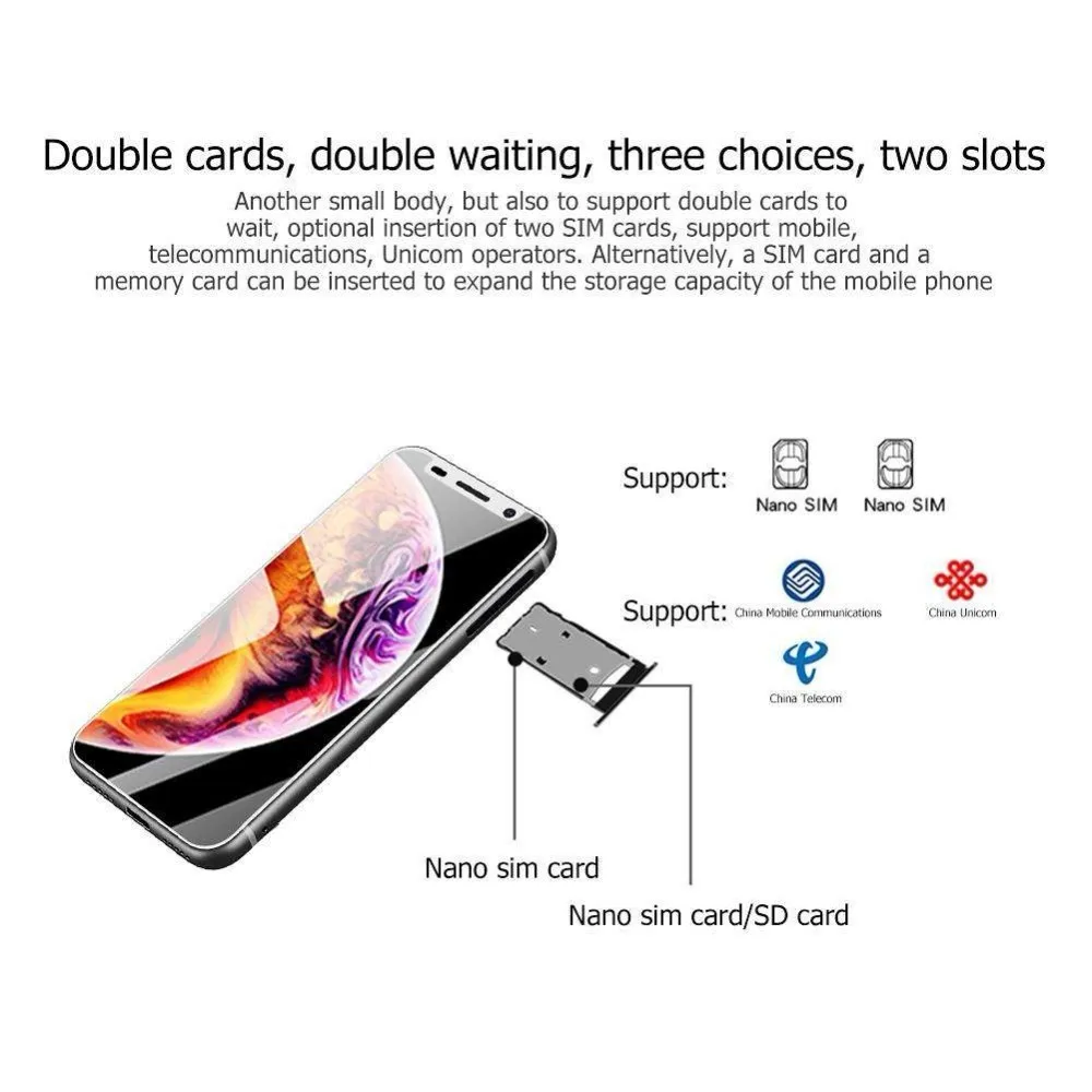 Супер Мини Melrose 4G Lte маленький смартфон 3,4 ''MTK6739 четырехъядерный Android 8,1 отпечаток пальца ID 2000 мАч мобильный телефон