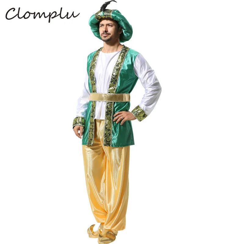 

Clomplu Middle East Prince Halloween Costumes For Men Adult Cotton Cosplay Halloween Costume Party Show Holiday Sets Clothes