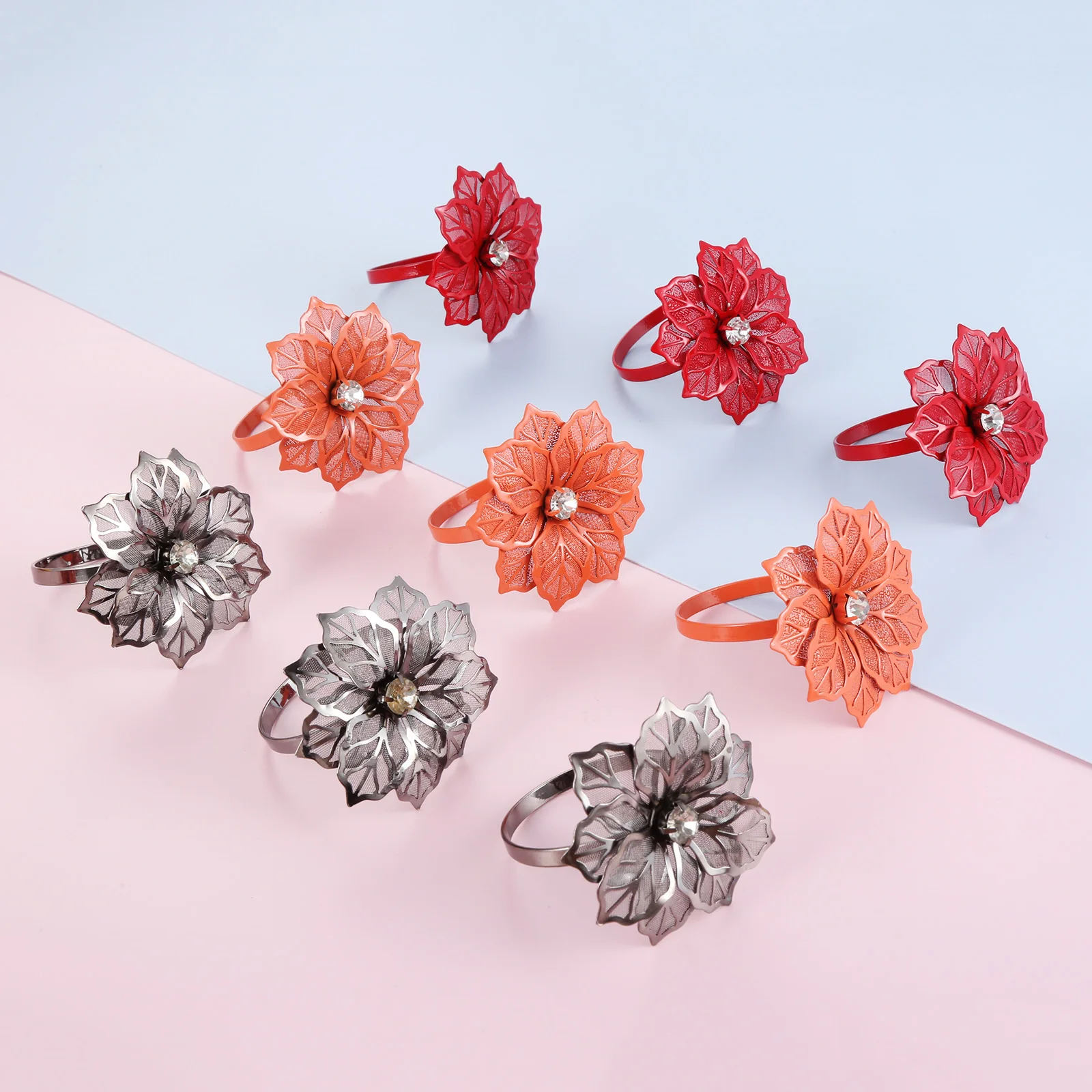 

6/12 шт домашний стол металла полотенце для вечеринки Отель Держатель салфетку Западный ужин с украшением в виде кристаллов, кольца для цвето...