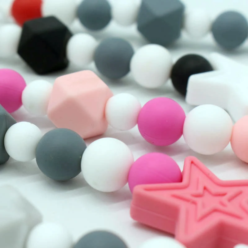 

Bling Bling Pacifier Clip Baby Boy Girl Pacifier Holder Chain Chewable Food Grade Silicone Beads Infant Pacifier Clip