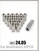 20 шт. Jdm Aftermarket автомобильный, алюминиевое КОЛЕСО гайки M12* 1,5 M12* 1,25 60 мм Расширенный тюнер шип гайки для Chevrolet Mitsubishi и т. Д