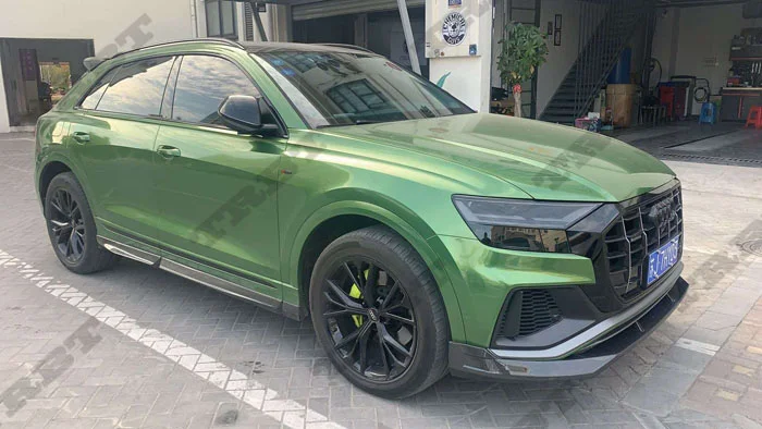 

Подходит для Trbt Audi Q8, лопата из углеродного волокна, юбка губ, маленький объемный 2020, передний подбородок, задний спойлер, боковая направляющ...