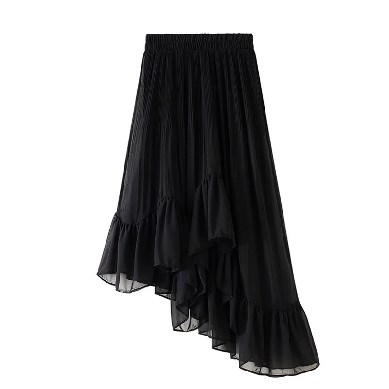 Новинка 2020 элегантная женская шифоновая длинная юбка в горошек Женская весенне