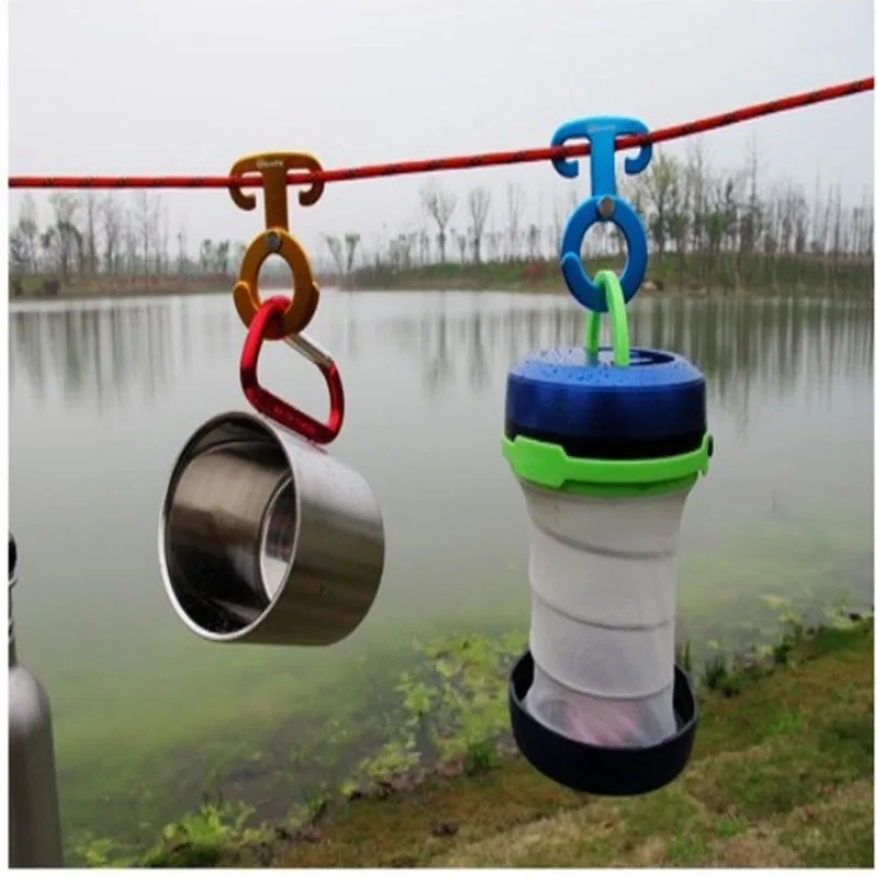 

1Pcs Outdoor Camping Aluminum Rope Hanger O type Paracord Rope Buckle Travel Kit Survival Buckle Circular automatic buckle