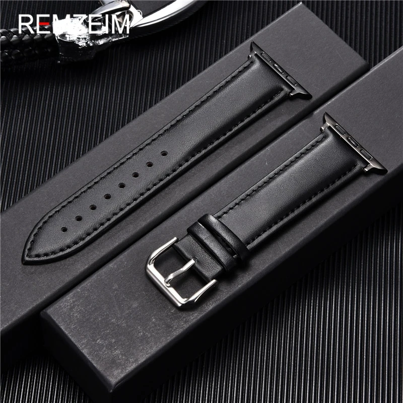 Ремешок из натуральной кожи для Apple Watch Band 42 мм 38 iwach 44 40 Series 5 4 3 2 аксессуары часов