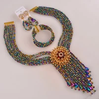 multicolors plated costume african jewelry set for women