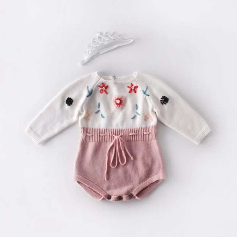 Новый Вязаный комбинезон для маленьких девочек модная повседневная детская