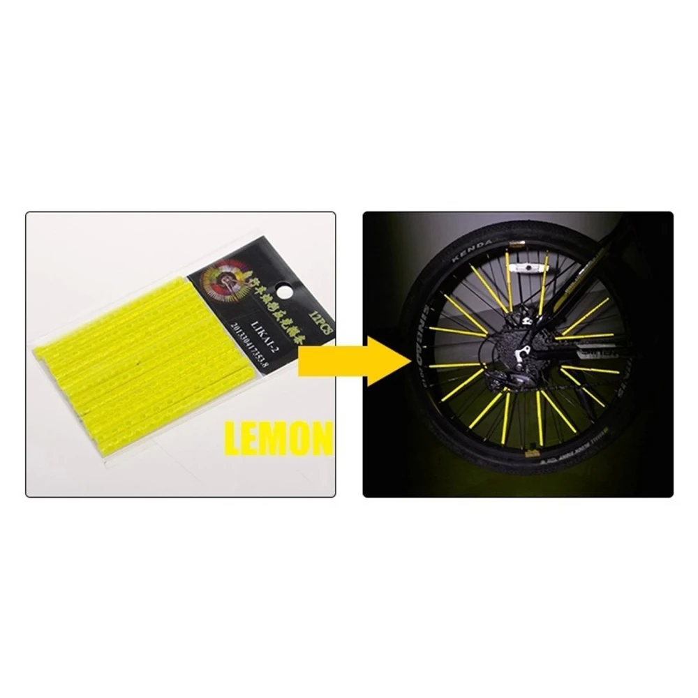 Отражающие наклейки на спицы велосипеда 12 шт./компл. предупреждающая трубка обод