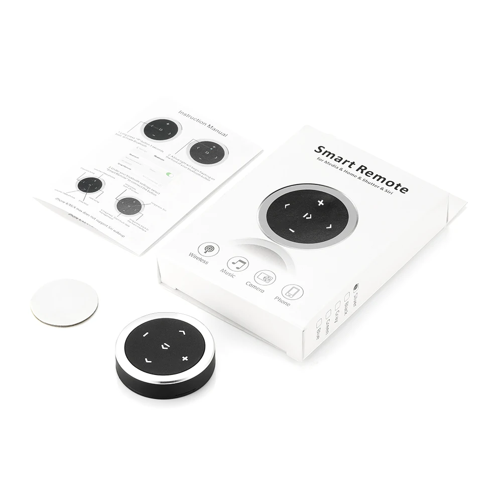 

Silver Bluetooth wireless remote control For motorcycle bike handlebar IOS Android phone kit car steering wheel multimedia