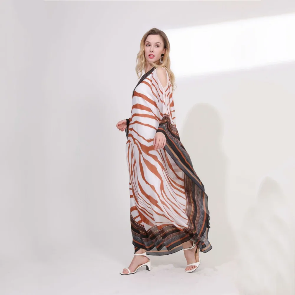 Designer Maxi Long Boho Dress Women's Color Block Printed loose Resort Bohemian Holiday Robe Femme Ete 2 Colors