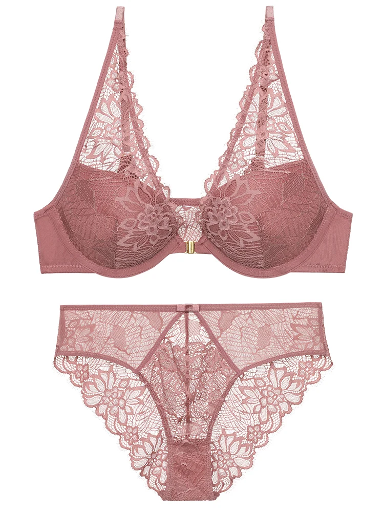 

Sexy Front Closure Bra+Brief Sets small girl lingerie set Push Up Lace Bralette Underwear Brassiere intimates